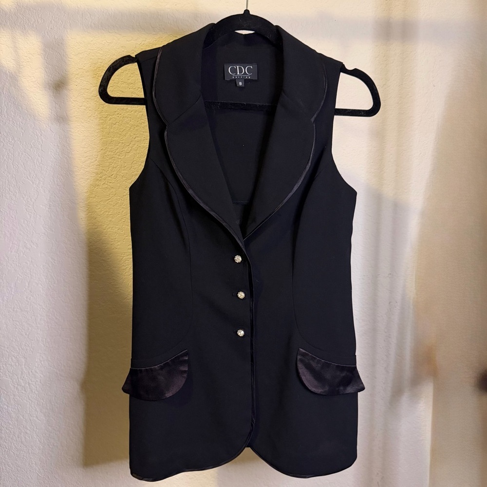 CDC Black Vest with Satin Accents